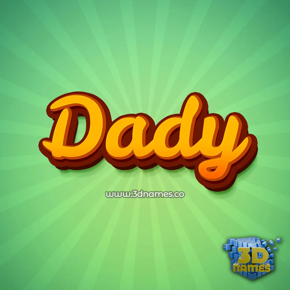 dady in Green Rays style - 3D name wallpaper