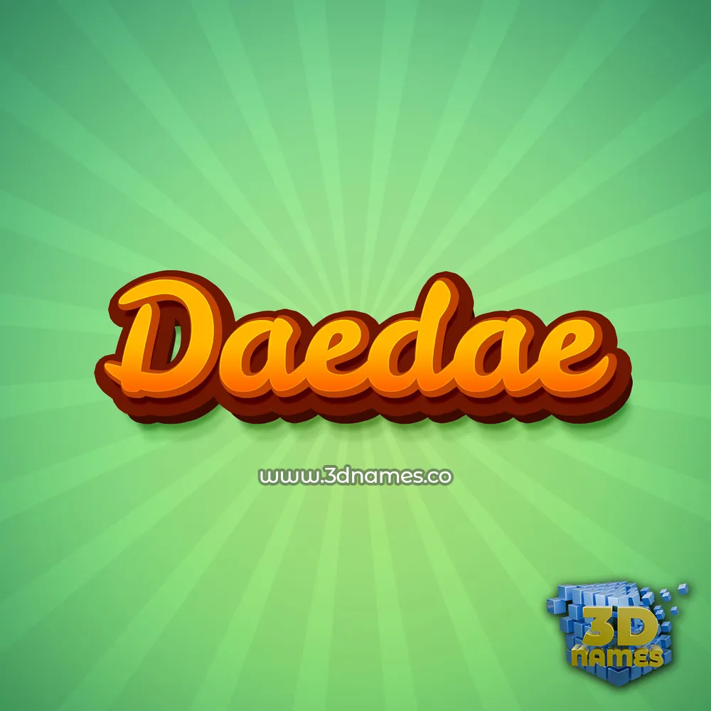 daedae in Green Rays style - 3D name wallpaper