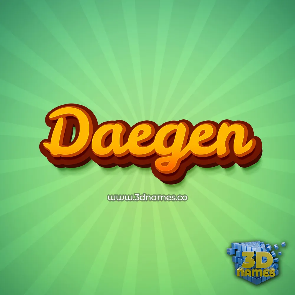 daegen in Green Rays style - 3D name wallpaper