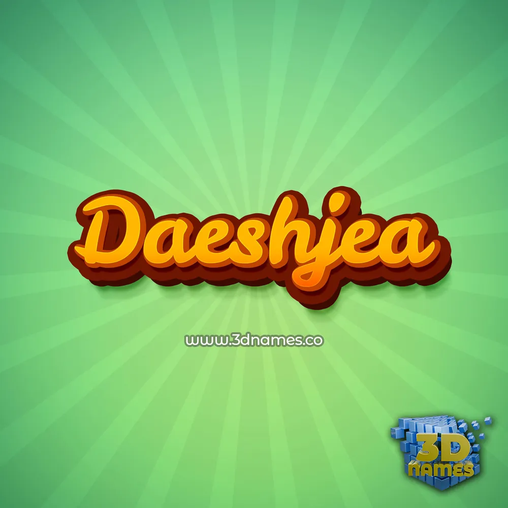 daeshjea in Green Rays style - 3D name wallpaper