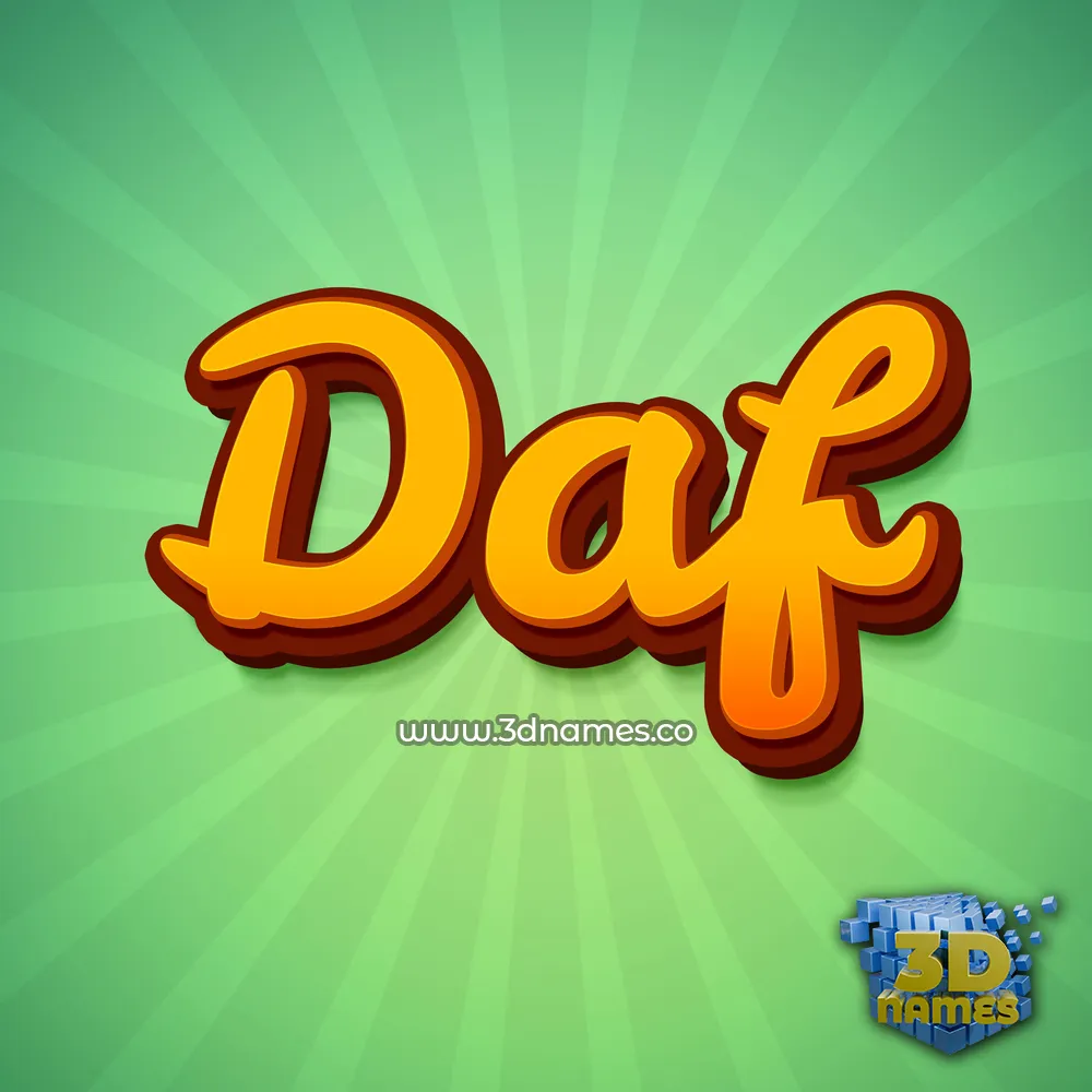 daf in Green Rays style - 3D name wallpaper