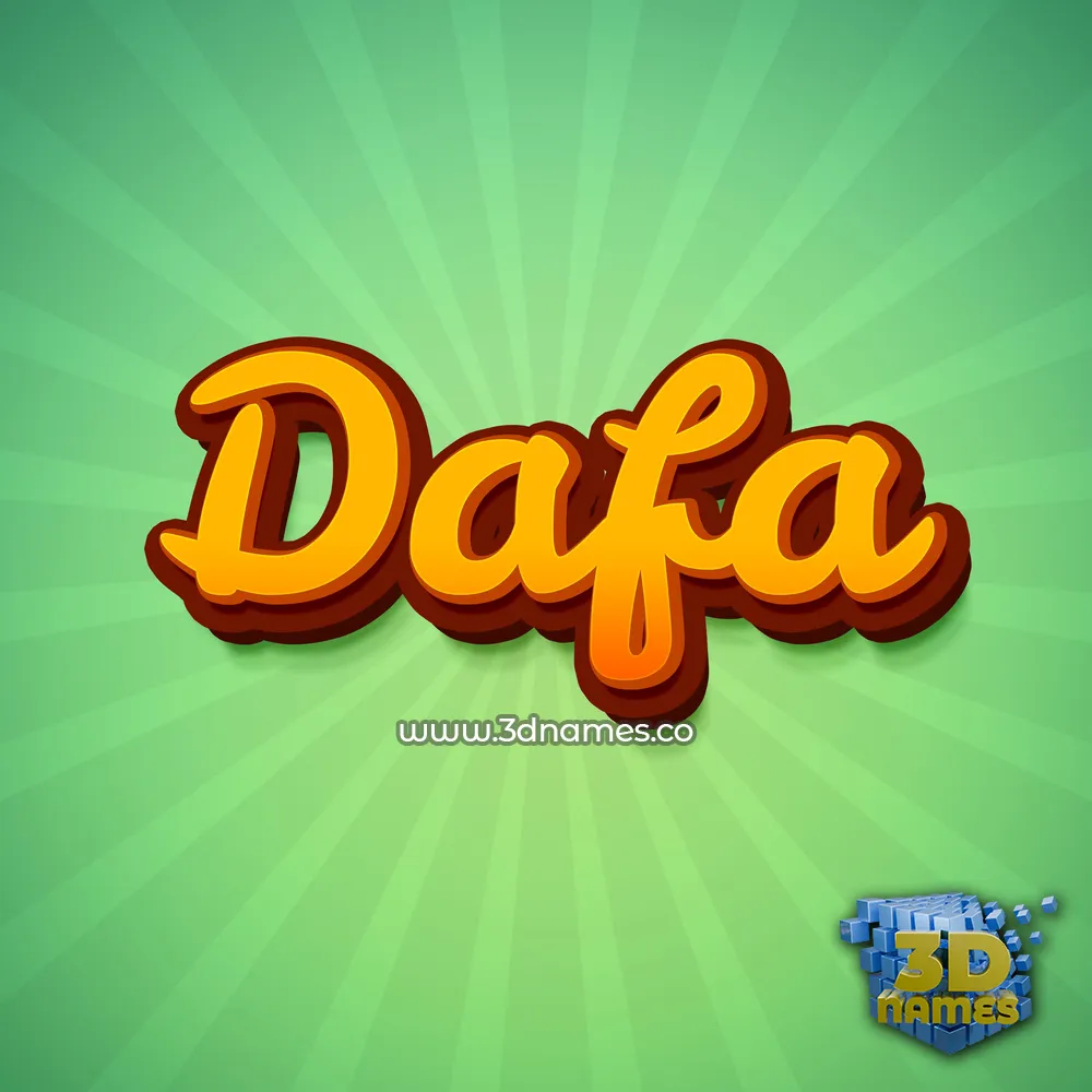 dafa in Green Rays style - 3D name wallpaper