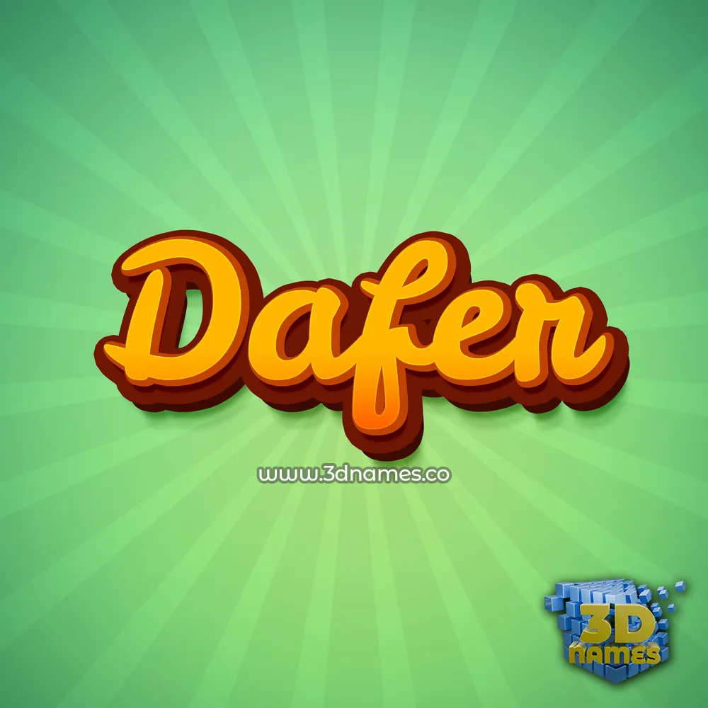 dafer in Green Rays style - 3D name wallpaper