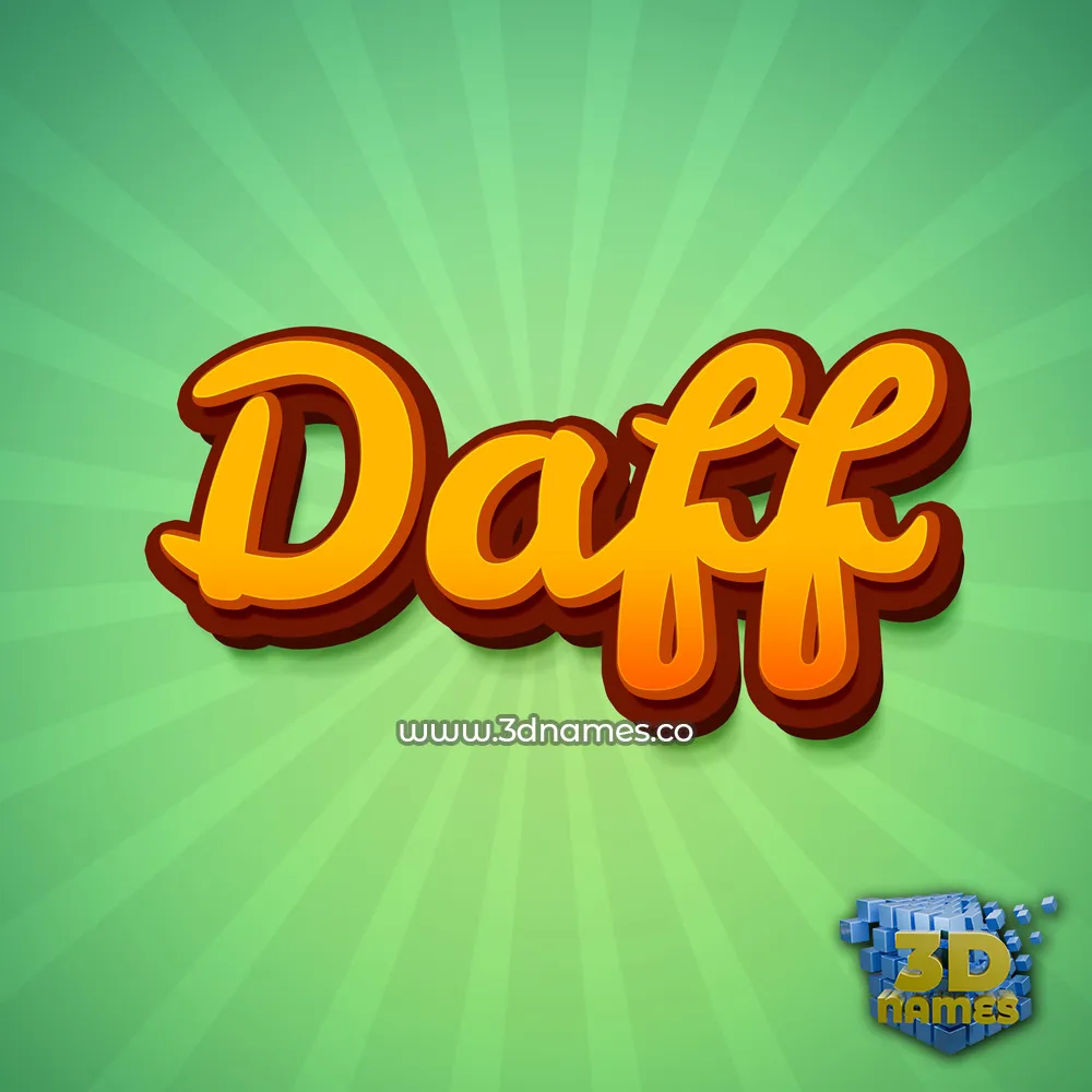 daff in Green Rays style - 3D name wallpaper