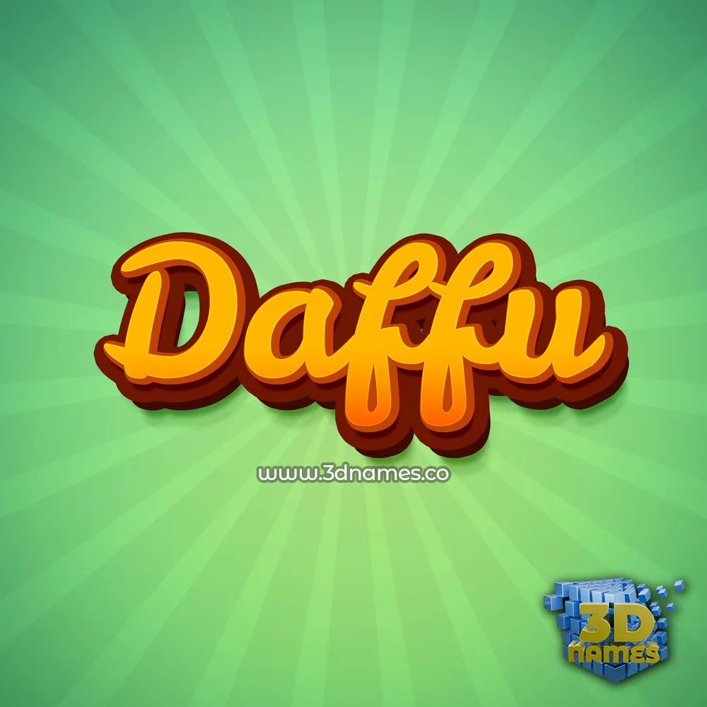 daffu in Green Rays style - 3D name wallpaper