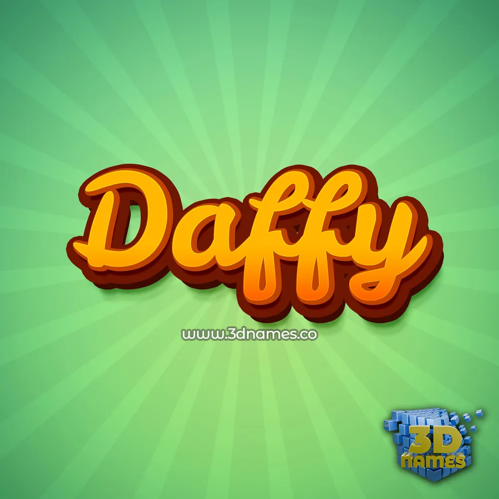 daffy in Green Rays style - 3D name wallpaper