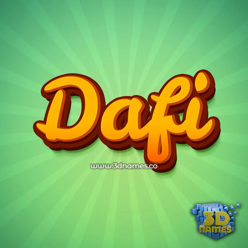 dafi in Green Rays style - 3D name wallpaper