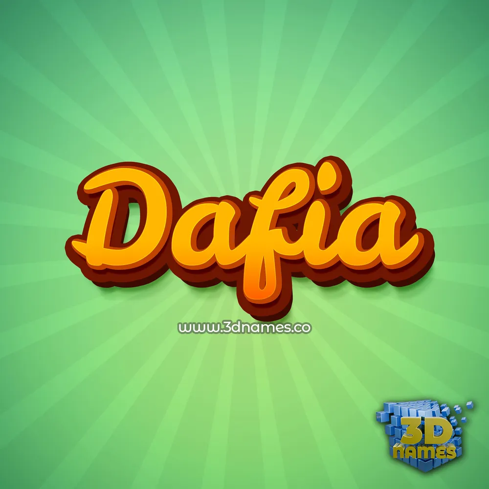 dafia in Green Rays style - 3D name wallpaper