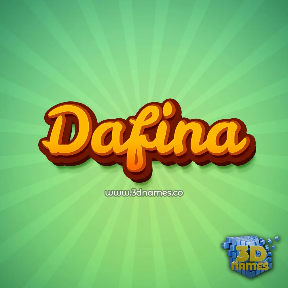 dafina in Green Rays style - 3D name wallpaper
