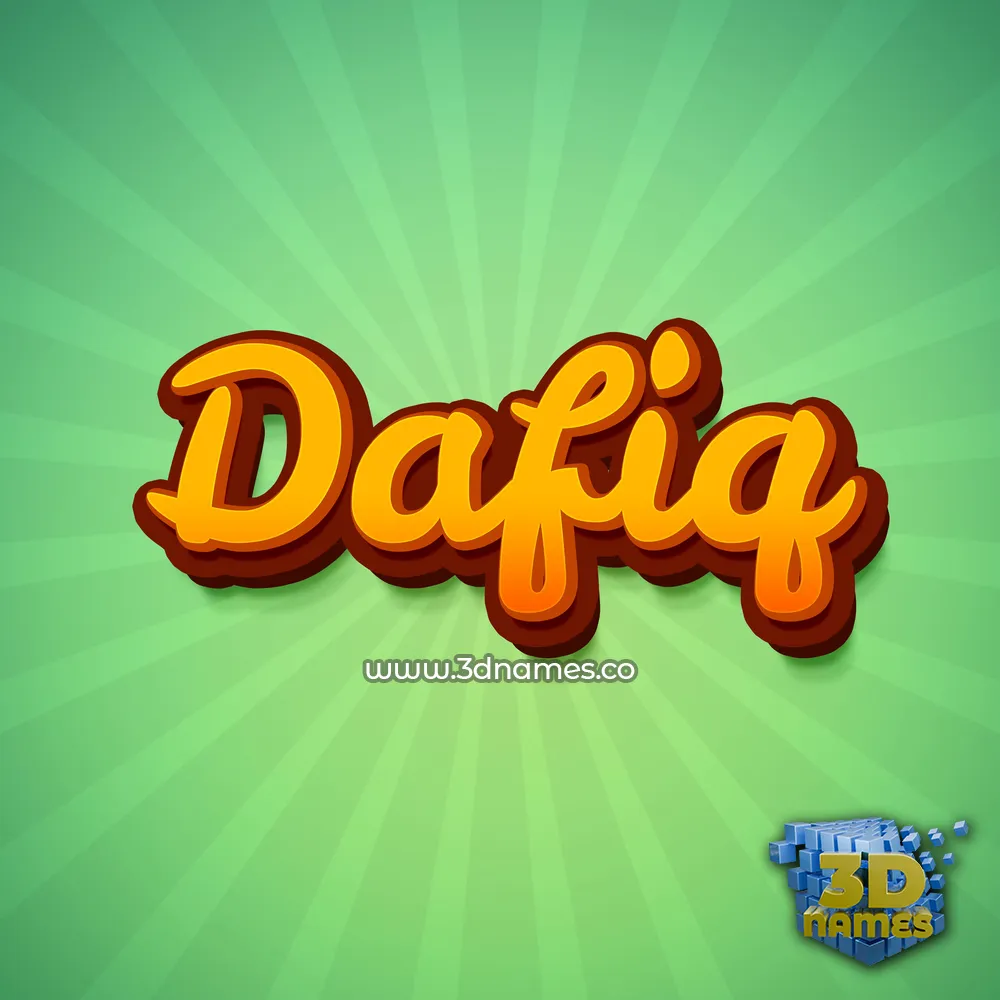 dafiq in Green Rays style - 3D name wallpaper