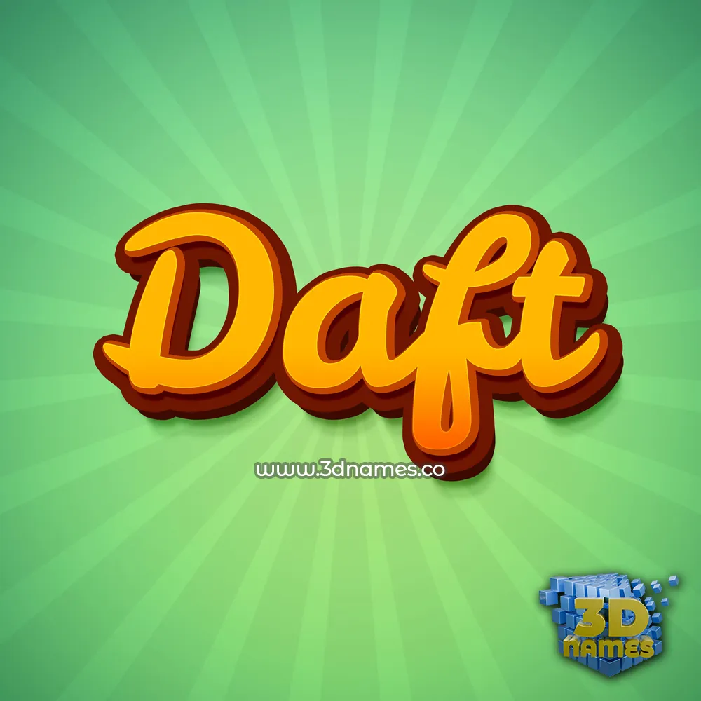 daft in Green Rays style - 3D name wallpaper