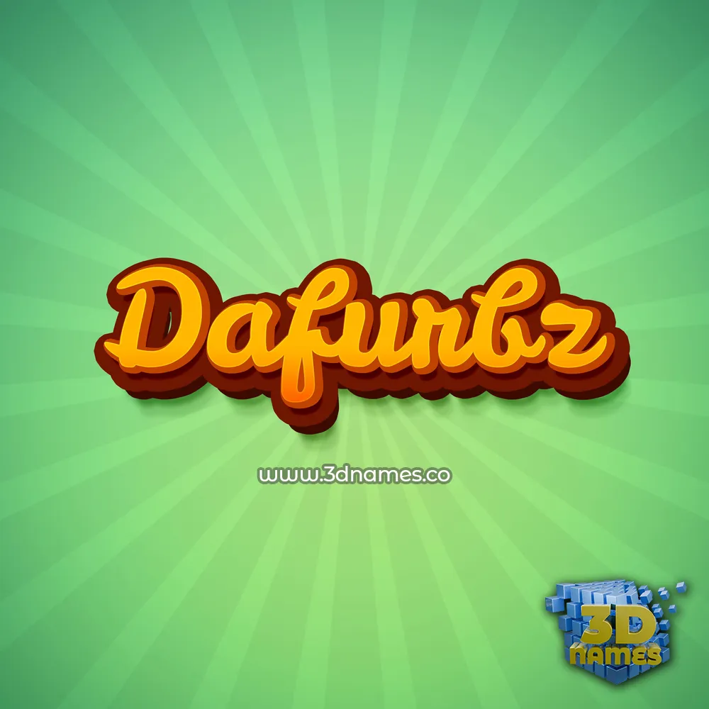 dafurbz in Green Rays style - 3D name wallpaper