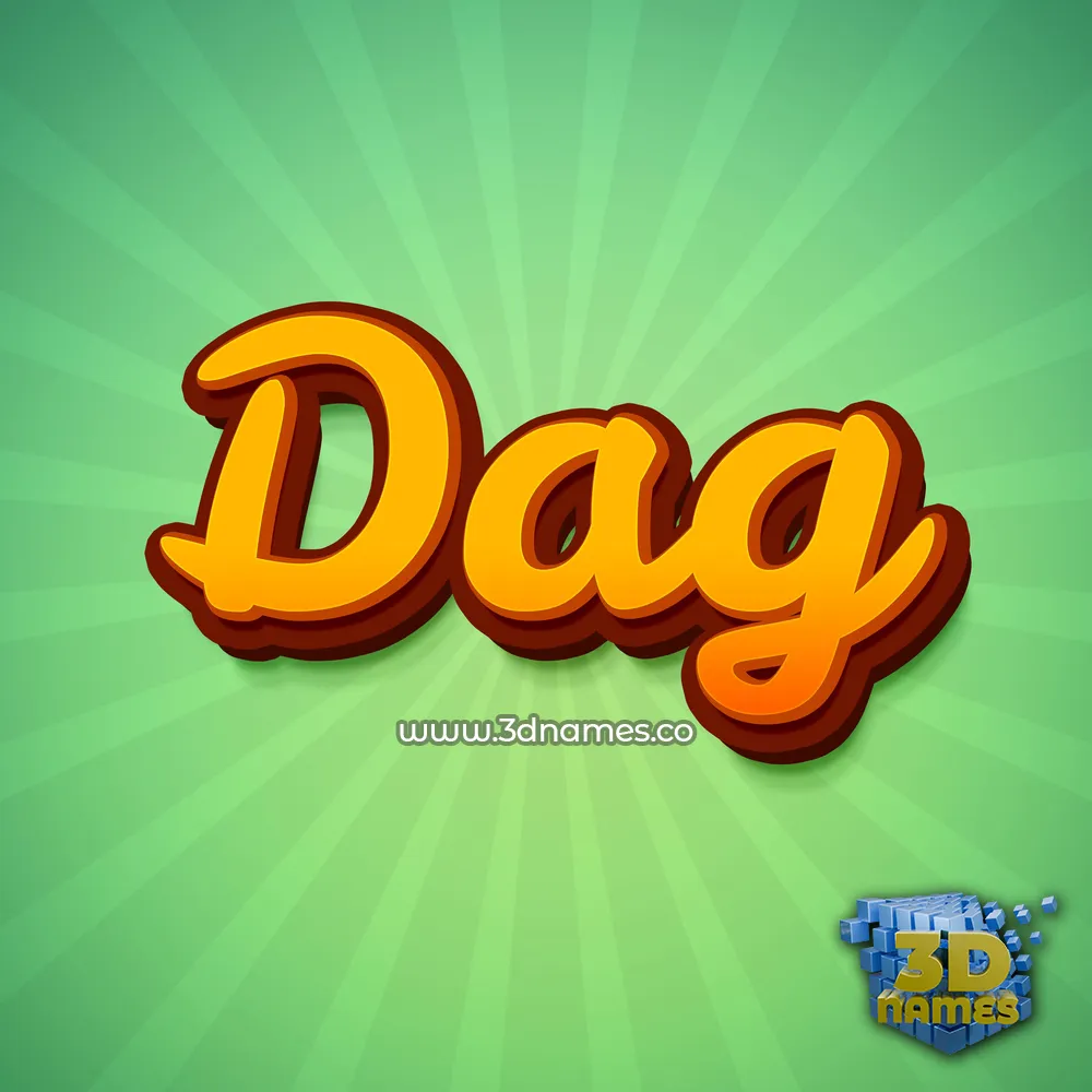 dag in Green Rays style - 3D name wallpaper