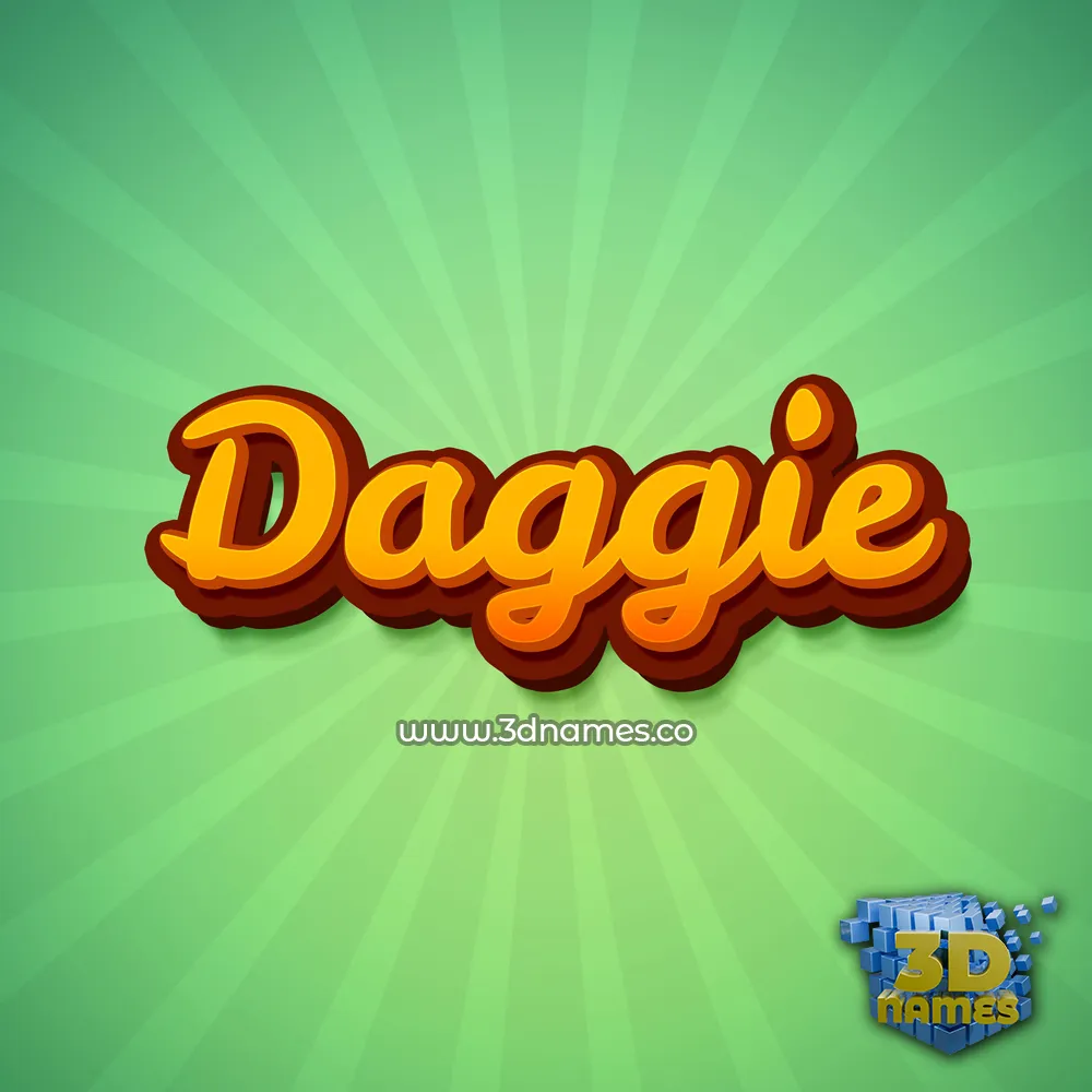 daggie in Green Rays style - 3D name wallpaper