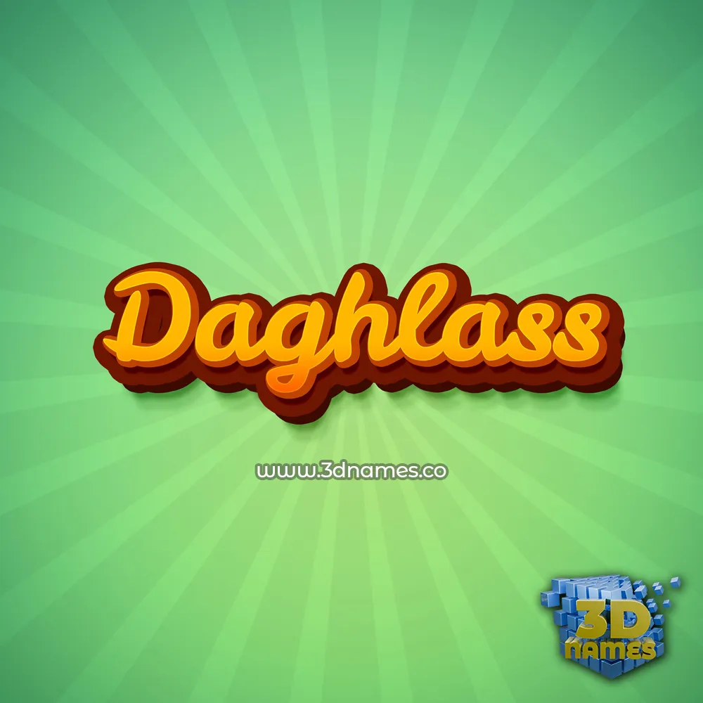 daghlass in Green Rays style - 3D name wallpaper