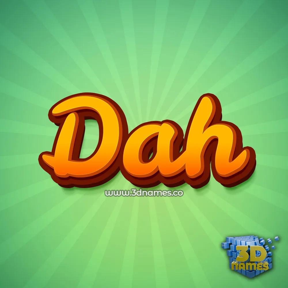 dah in Green Rays style - 3D name wallpaper