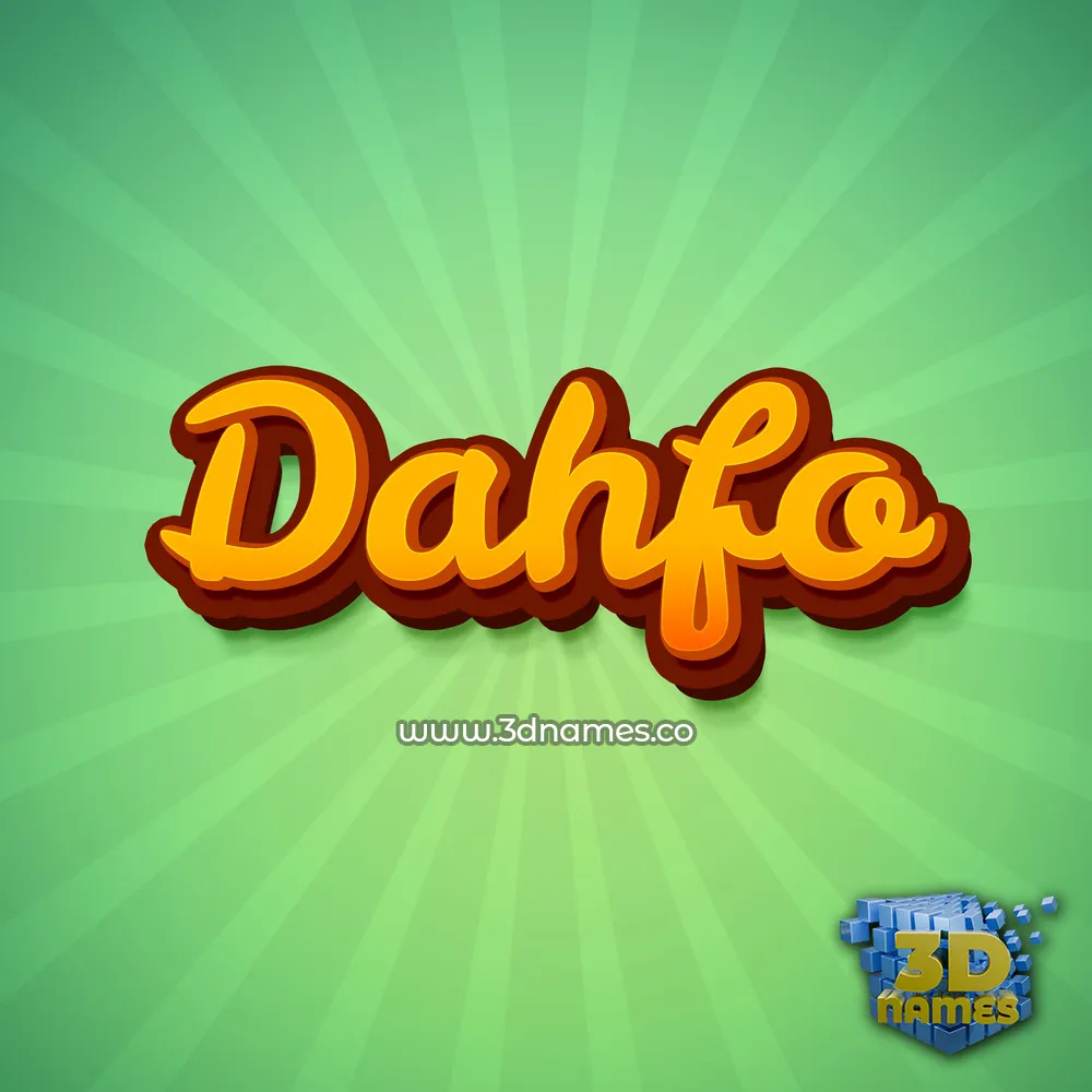 dahfo in Green Rays style - 3D name wallpaper