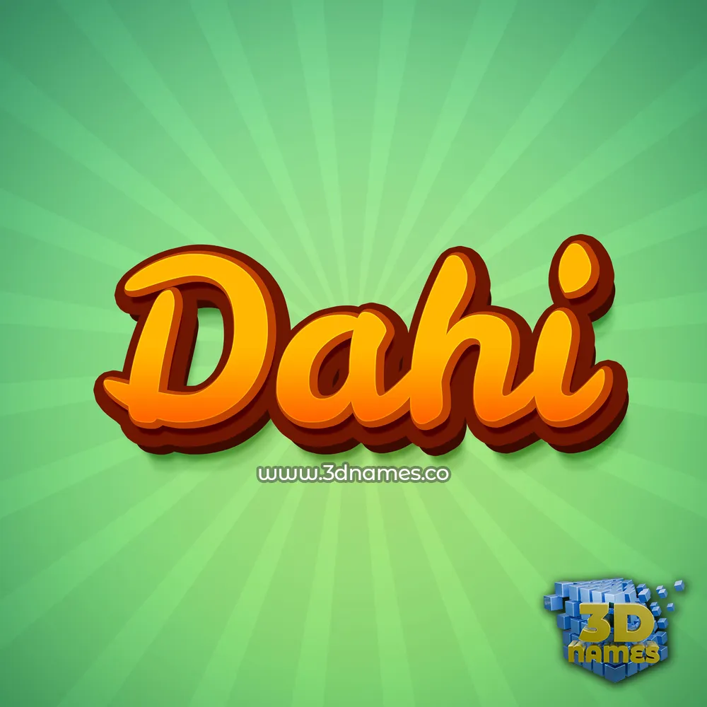 dahi in Green Rays style - 3D name wallpaper