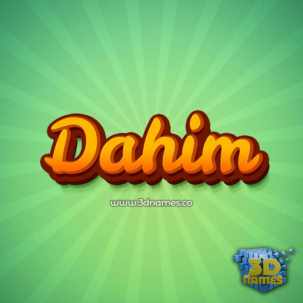 dahim in Green Rays style - 3D name wallpaper