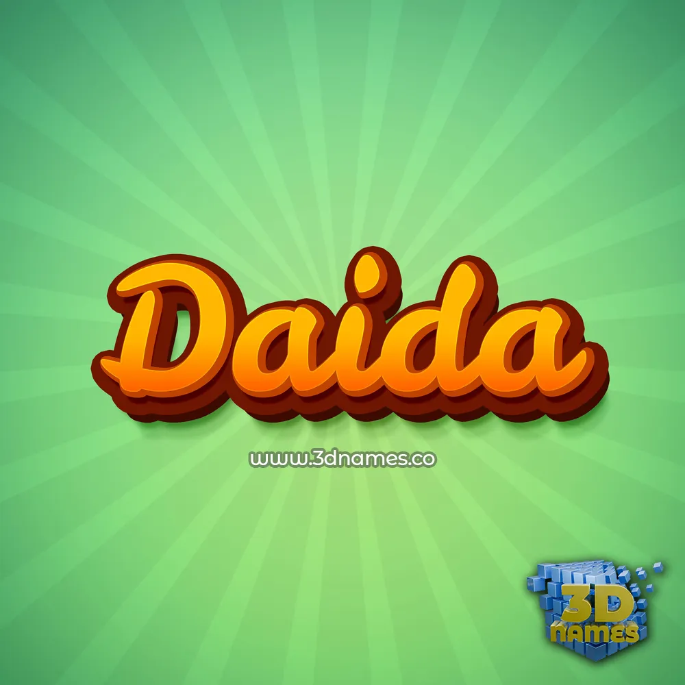daida in Green Rays style - 3D name wallpaper