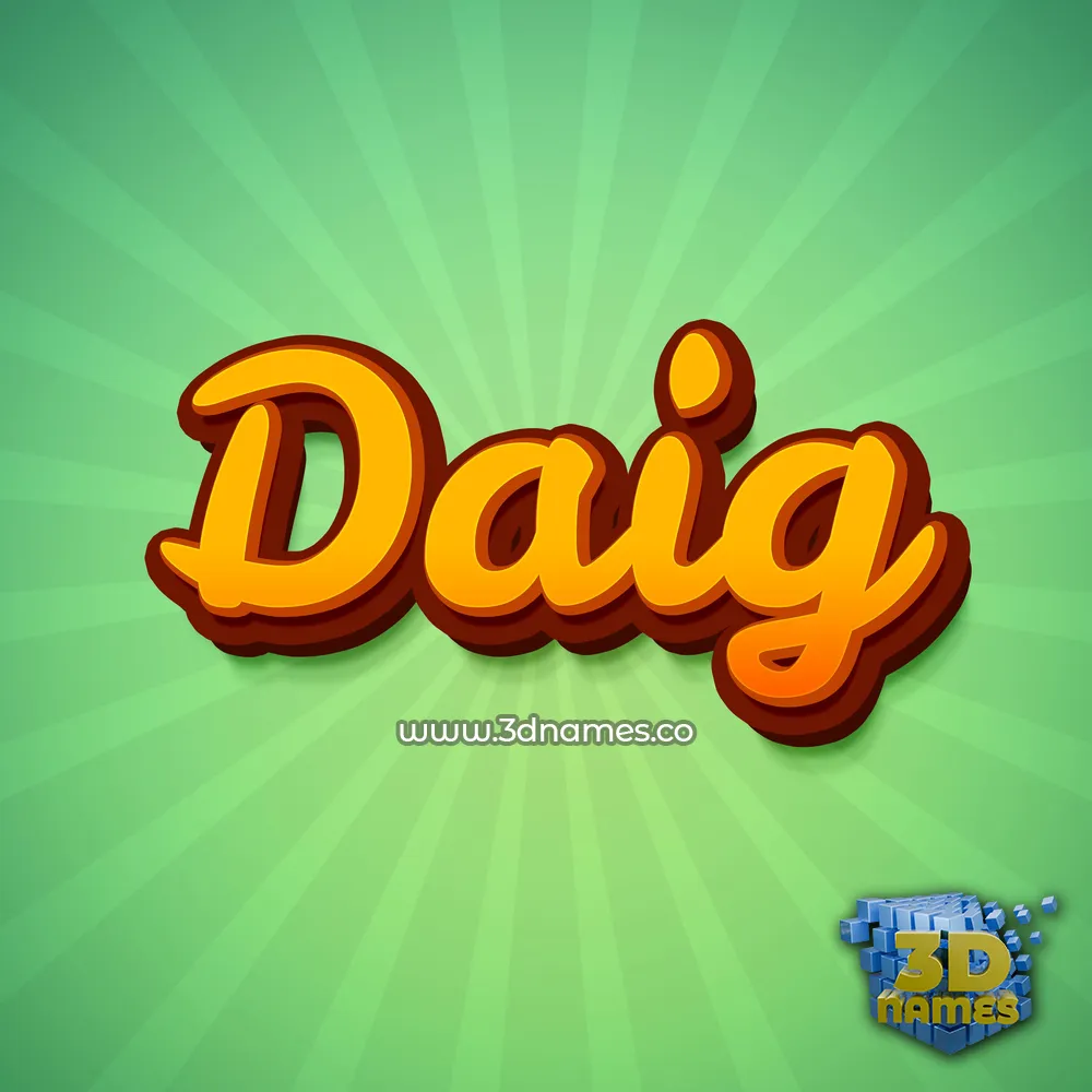 daig in Green Rays style - 3D name wallpaper