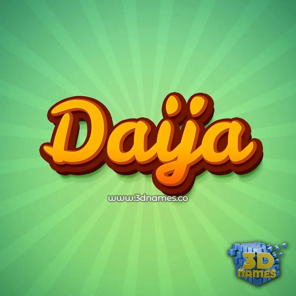 daija in Green Rays style - 3D name wallpaper