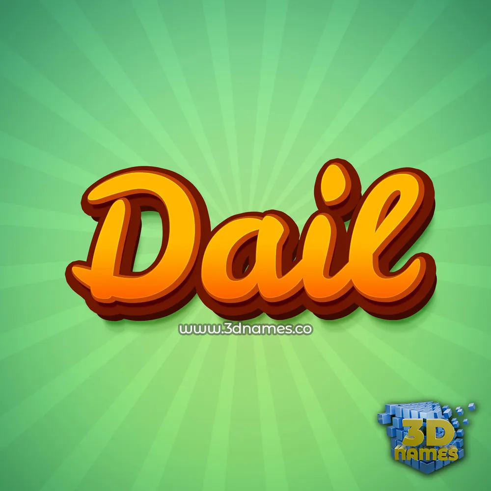 dail in Green Rays style - 3D name wallpaper