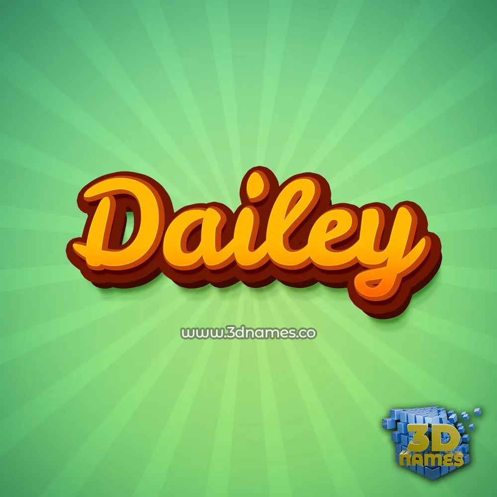 dailey in Green Rays style - 3D name wallpaper