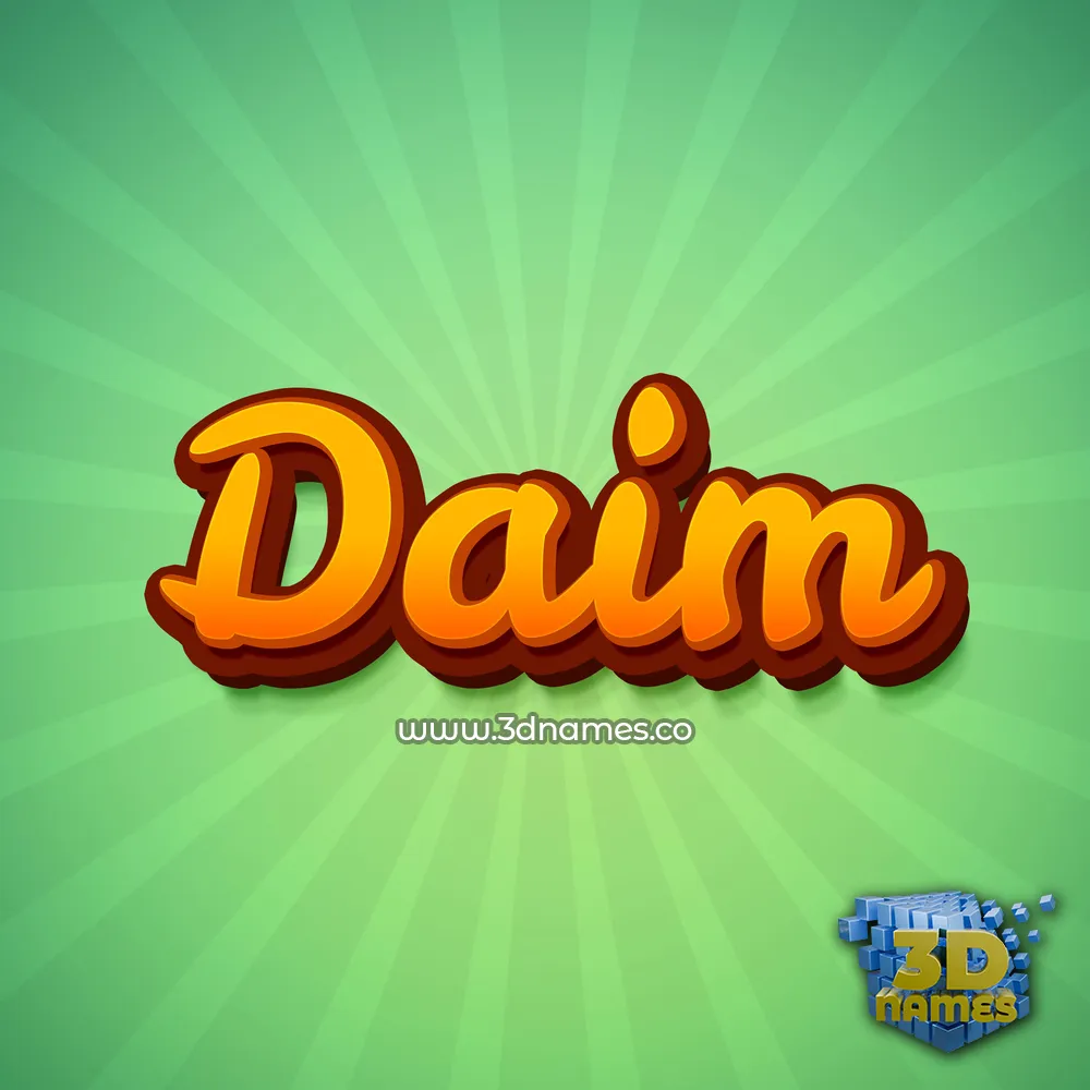 daim in Green Rays style - 3D name wallpaper