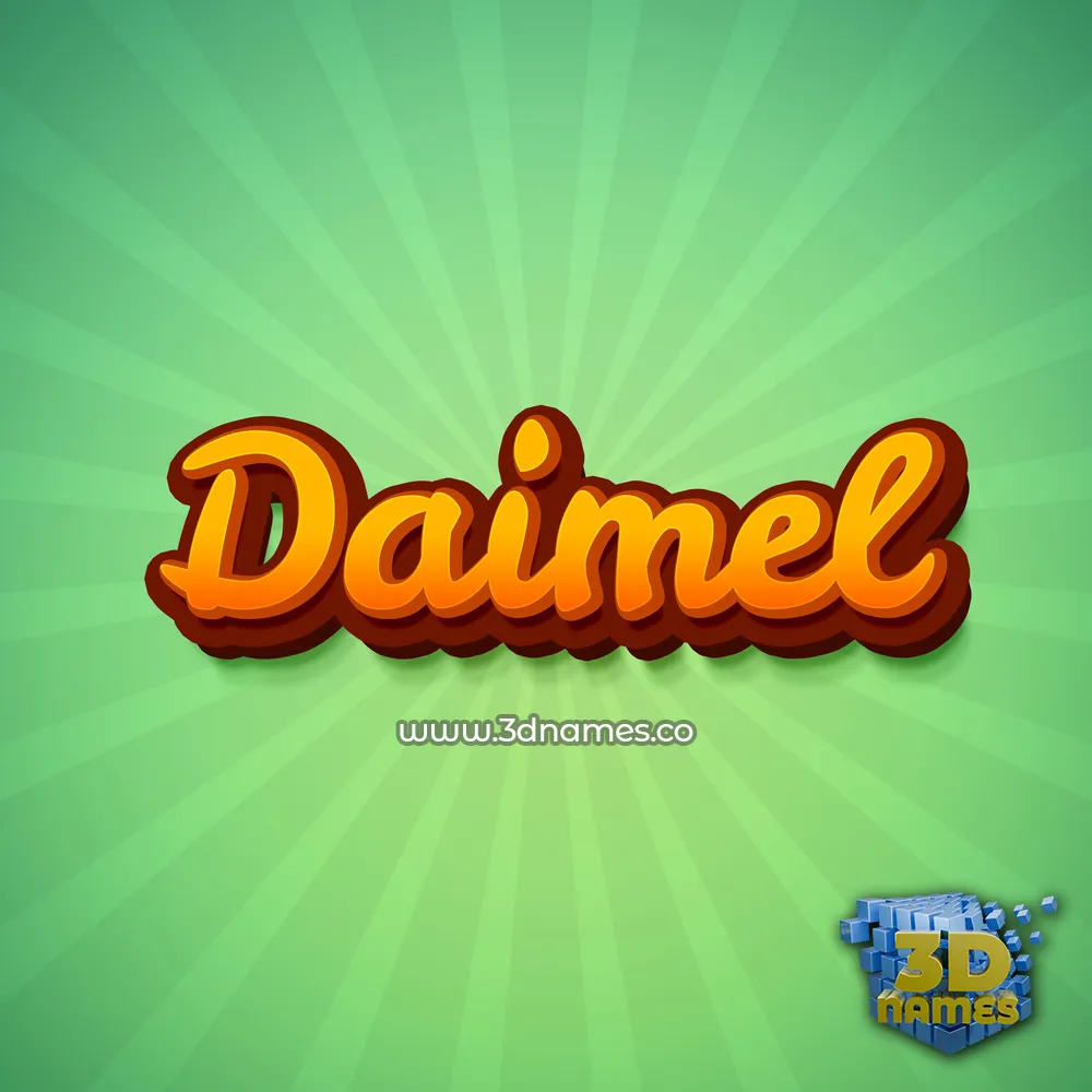 daimel in Green Rays style - 3D name wallpaper