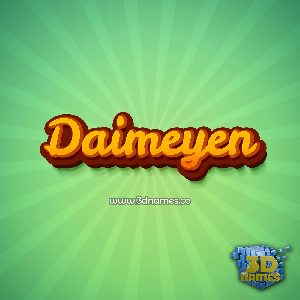 daimeyen in Green Rays style - 3D name wallpaper