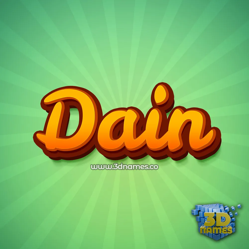 dain in Green Rays style - 3D name wallpaper
