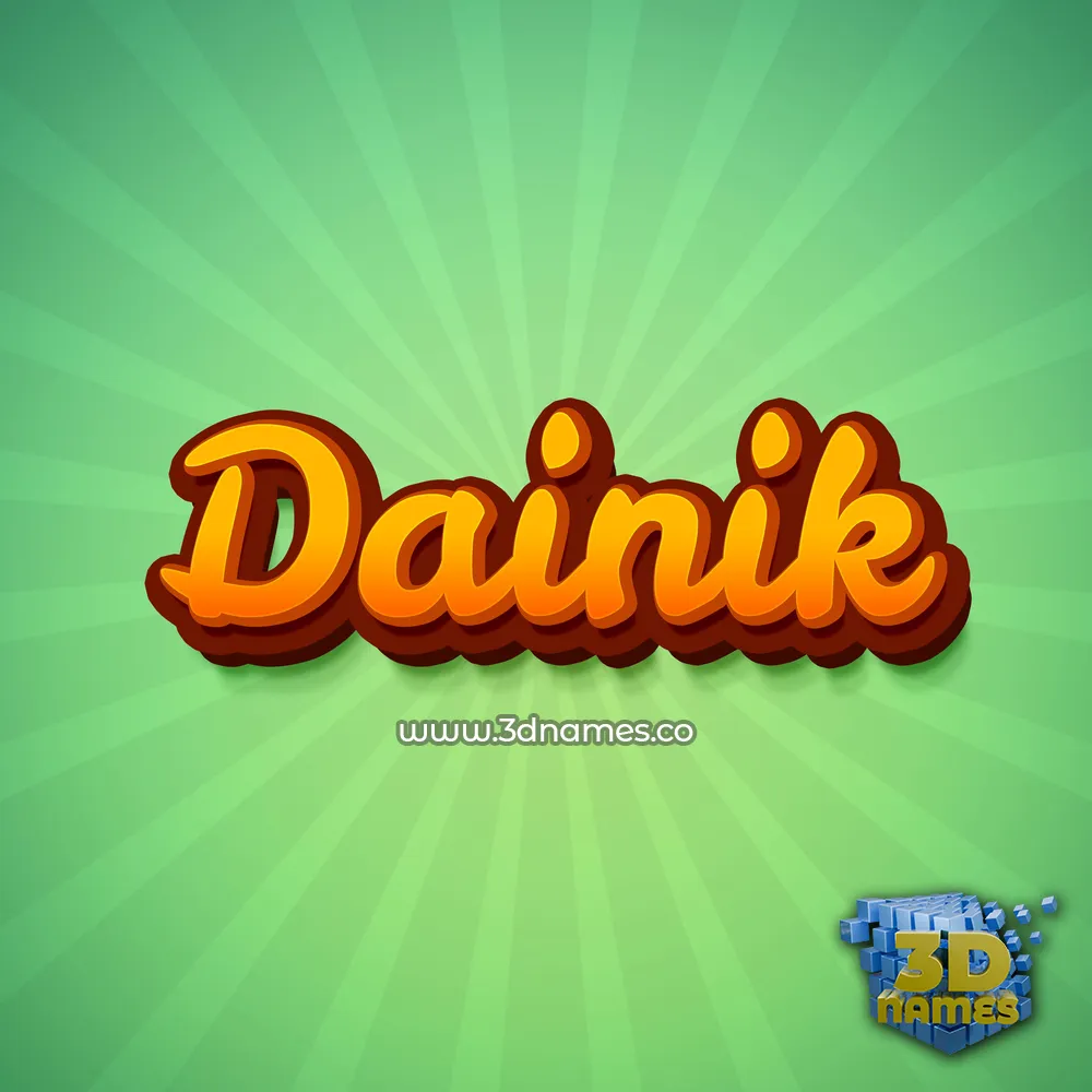 dainik in Green Rays style - 3D name wallpaper