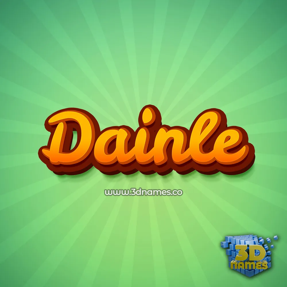 dainle in Green Rays style - 3D name wallpaper