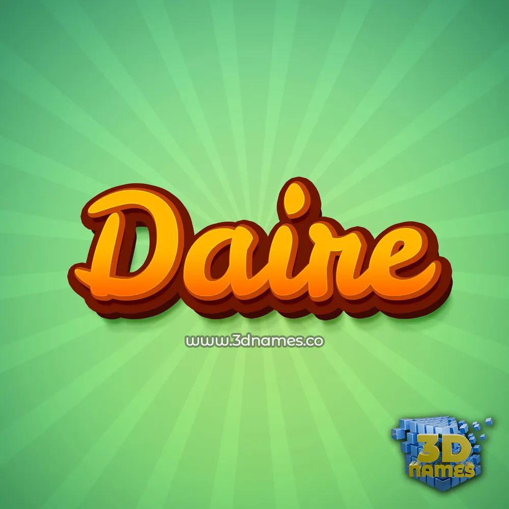 daire in Green Rays style - 3D name wallpaper