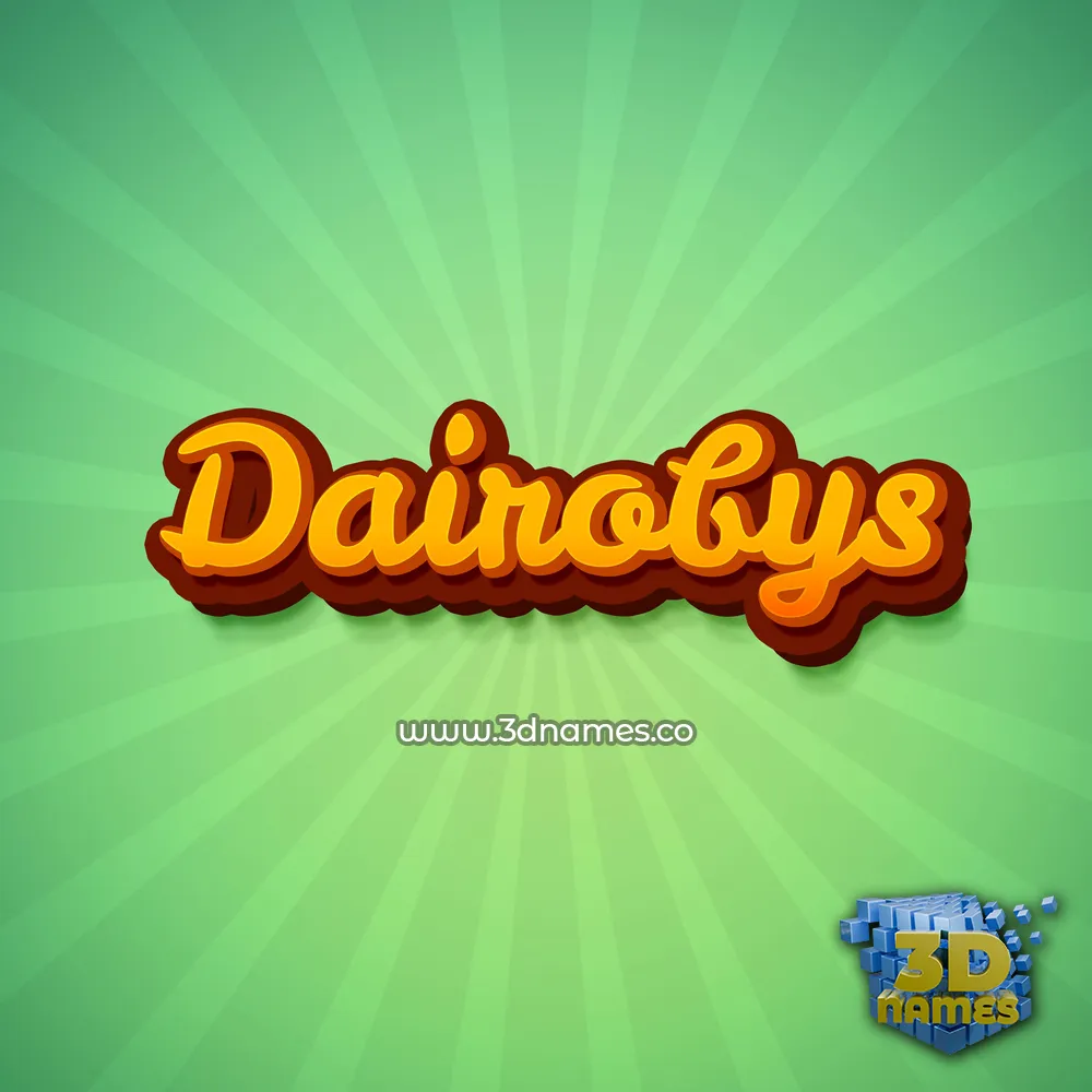 dairobys in Green Rays style - 3D name wallpaper