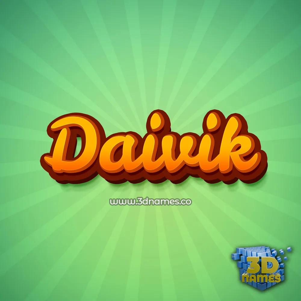 daivik in Green Rays style - 3D name wallpaper