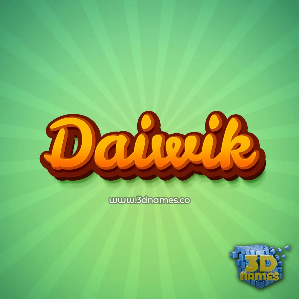 daiwik in Green Rays style - 3D name wallpaper