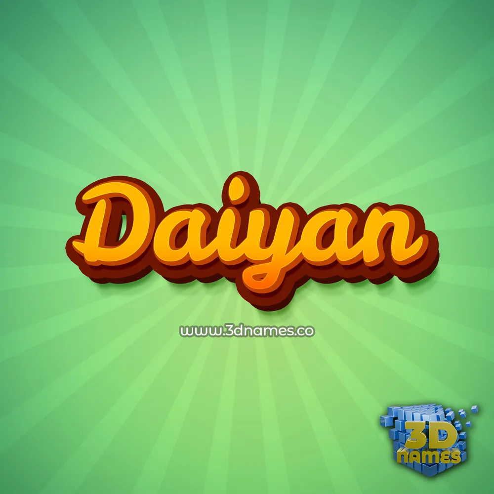 daiyan in Green Rays style - 3D name wallpaper