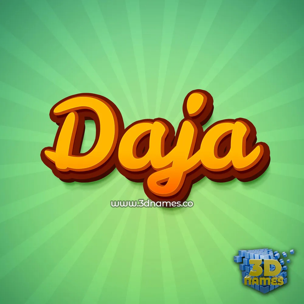 daja in Green Rays style - 3D name wallpaper