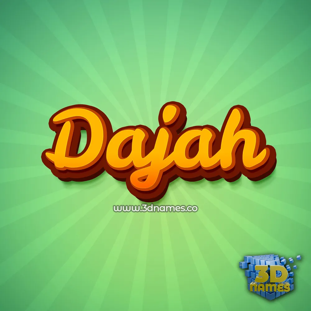 dajah in Green Rays style - 3D name wallpaper