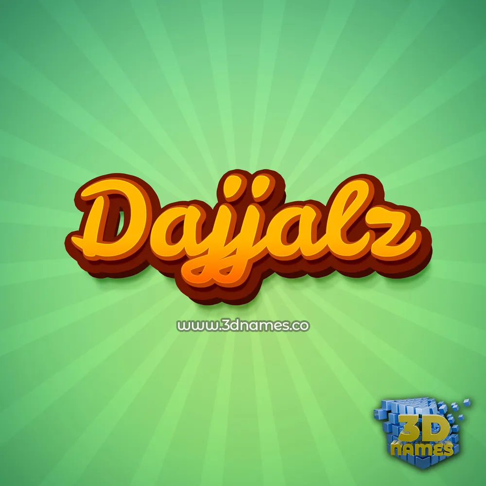 dajjalz in Green Rays style - 3D name wallpaper