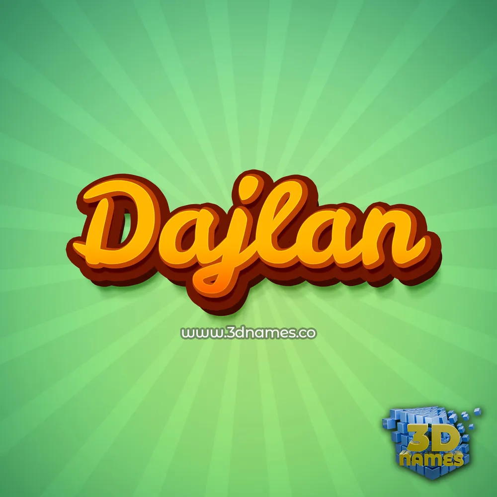dajlan in Green Rays style - 3D name wallpaper