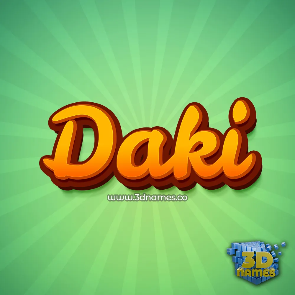 daki in Green Rays style - 3D name wallpaper