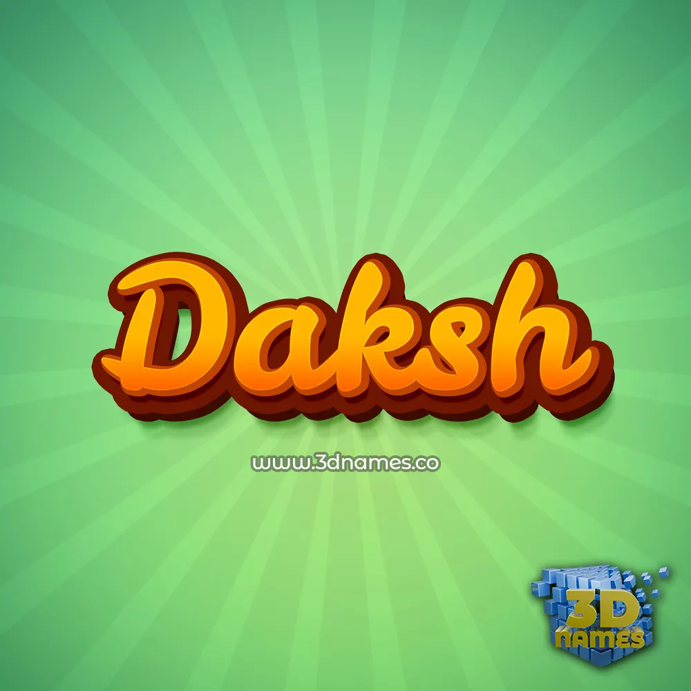 daksh in Green Rays style - 3D name wallpaper