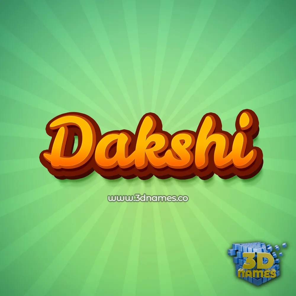 dakshi in Green Rays style - 3D name wallpaper