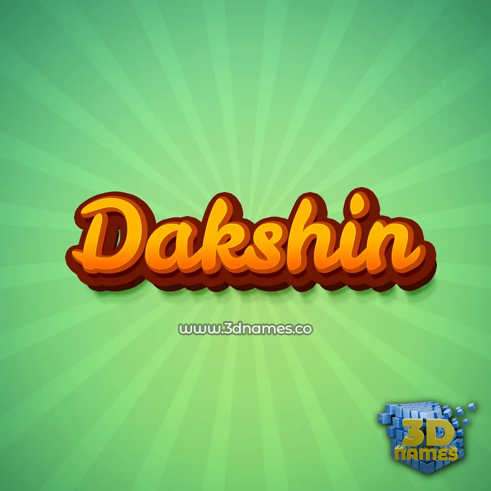 dakshin in Green Rays style - 3D name wallpaper