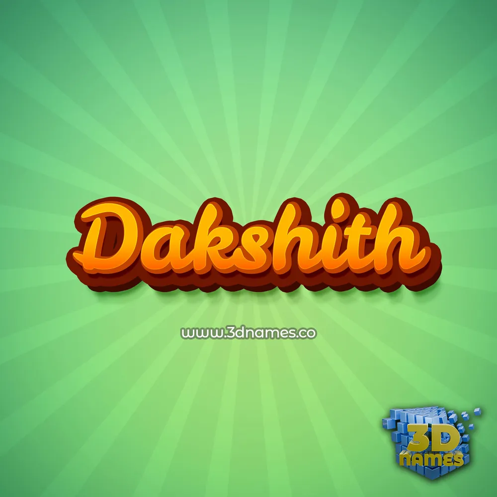 dakshith in Green Rays style - 3D name wallpaper