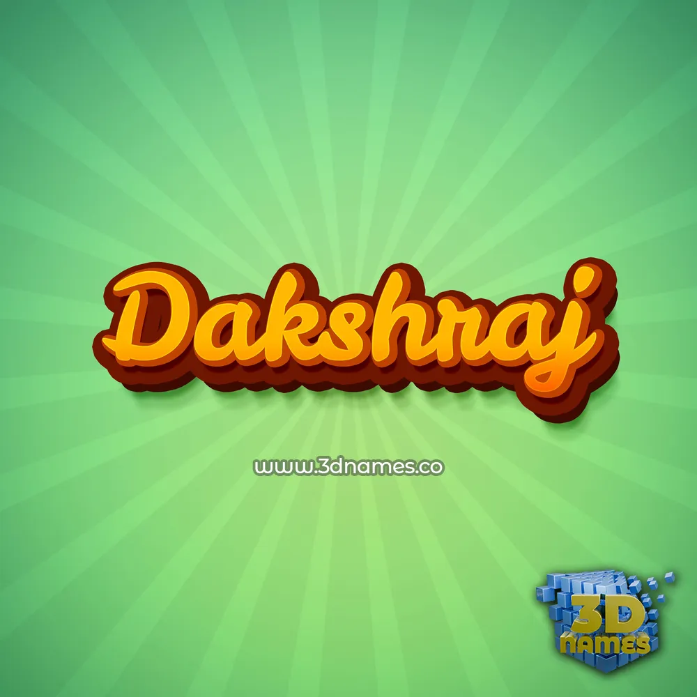 dakshraj in Green Rays style - 3D name wallpaper