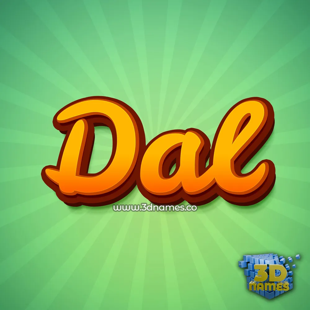 dal in Green Rays style - 3D name wallpaper